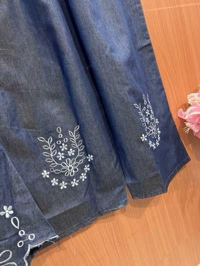 Denim Embroided co-ord set 2742