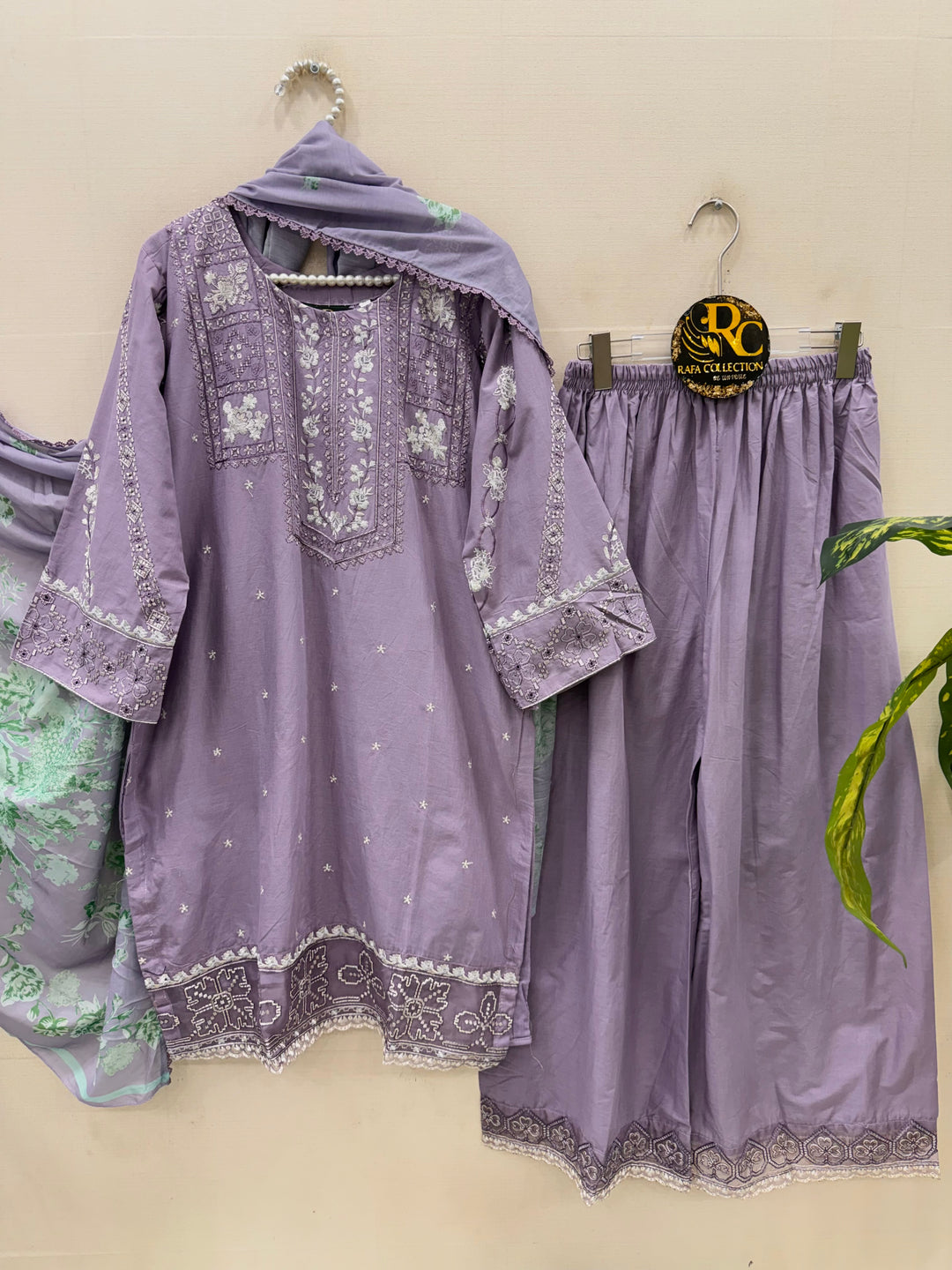Cotton embroidered suits