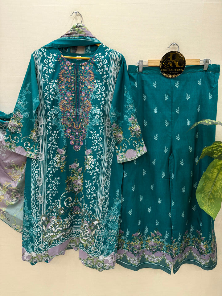 Semi cotton embroidered suits