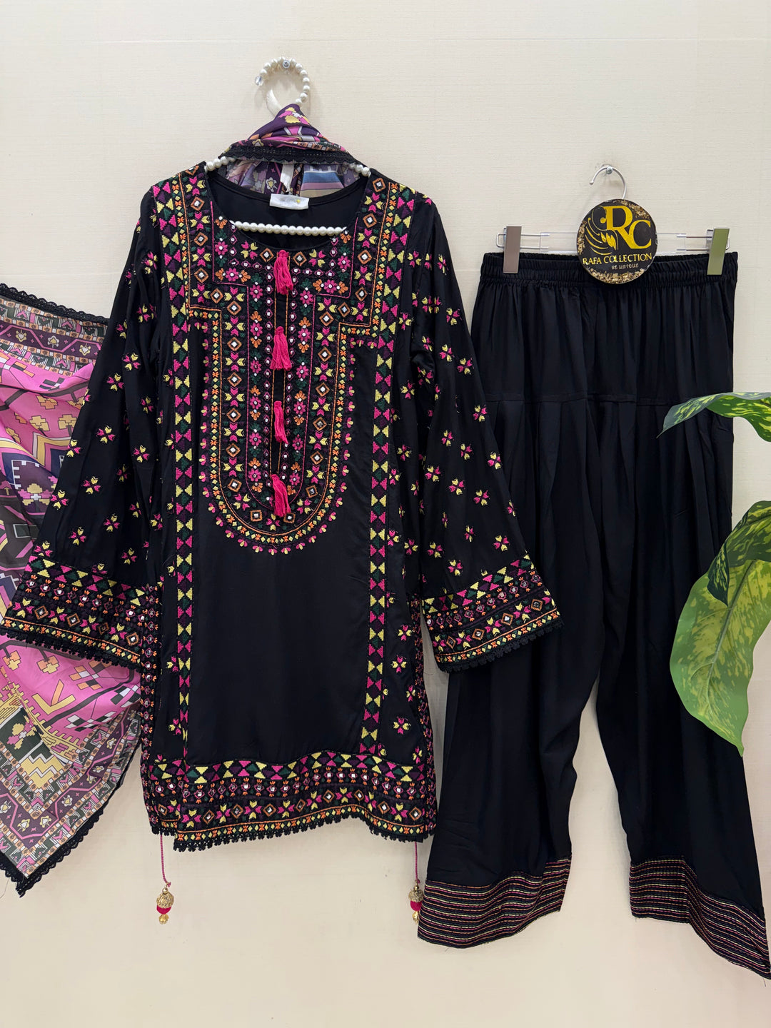 Embroidered multi color Farshi suits