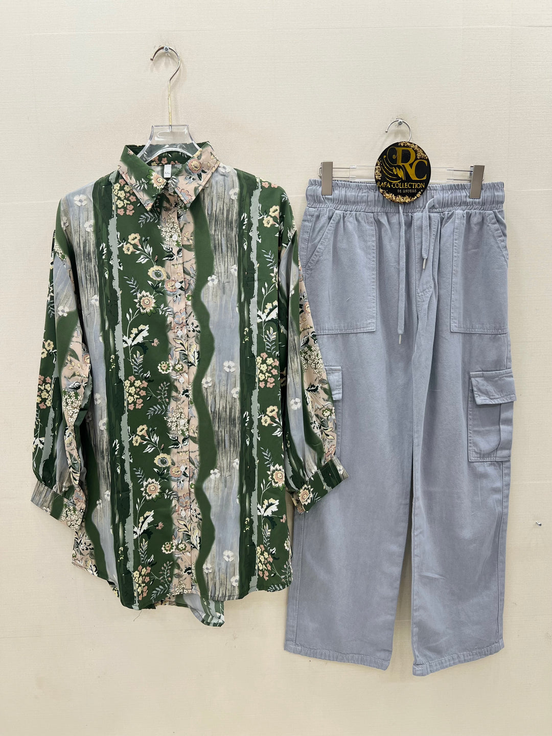 Korean denim cargo Sets