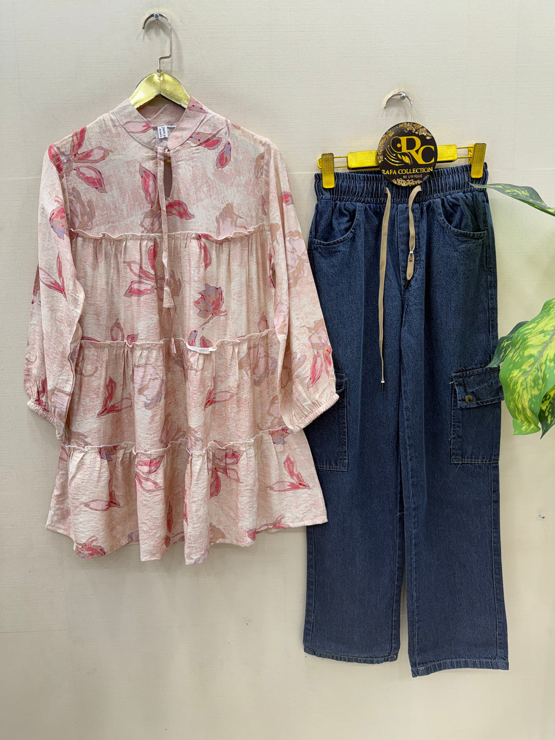 Korean denim cargo Sets