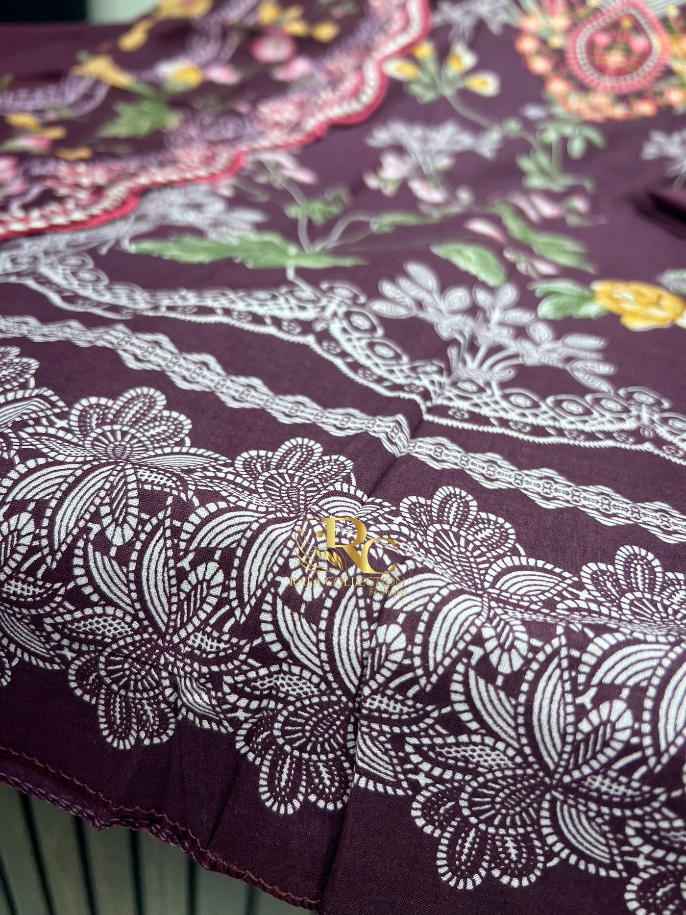 Cotton embroided dupatta collection 1707