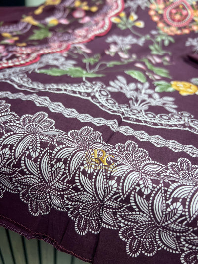 Cotton embroided dupatta collection 1707