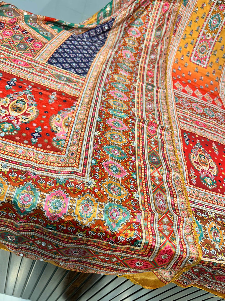 Multi colour mirror Suit 1257