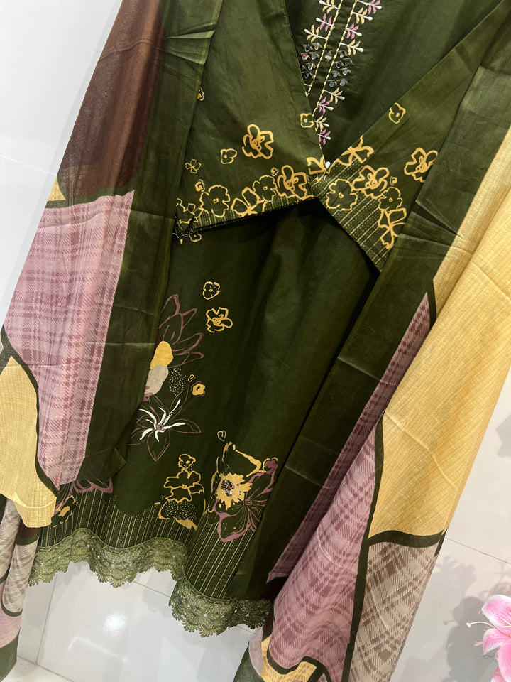 Cotton embroided suits 2612