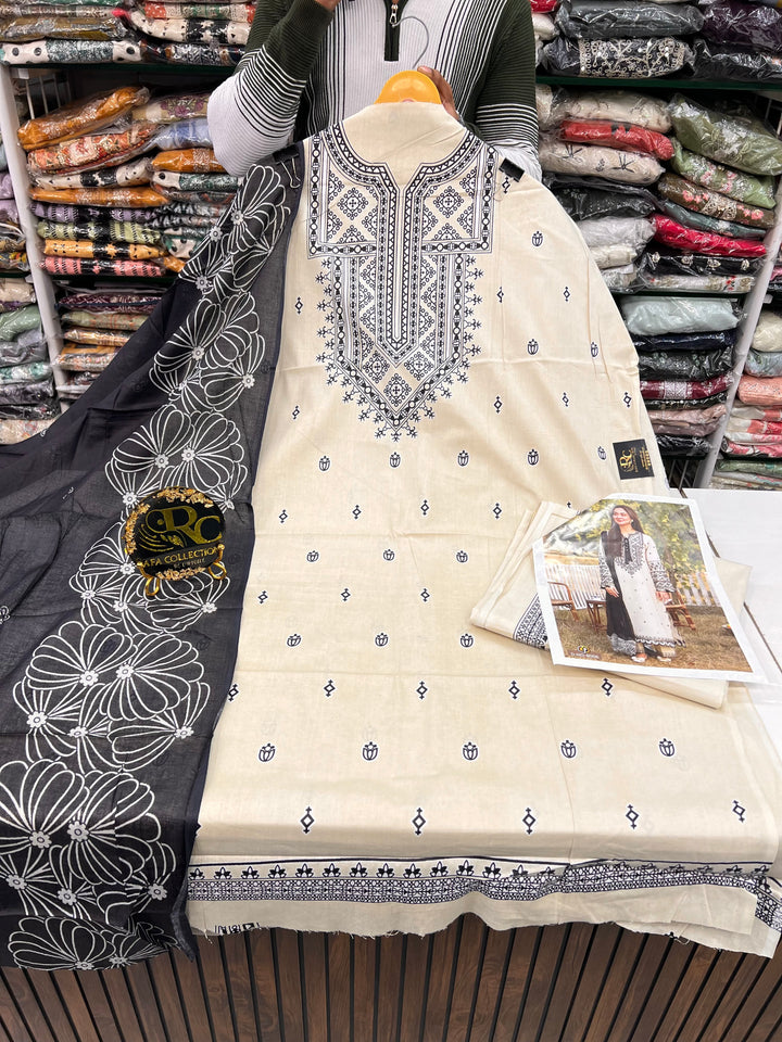 Cotton printed unstitched suits