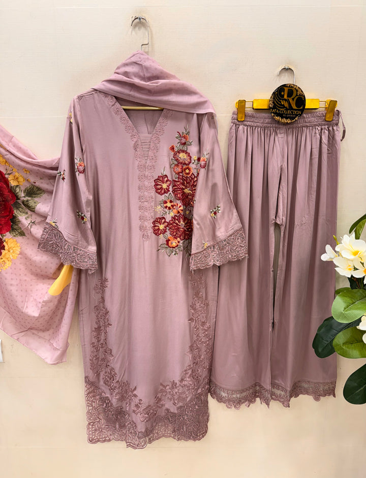 Embroidered Plazzos suits