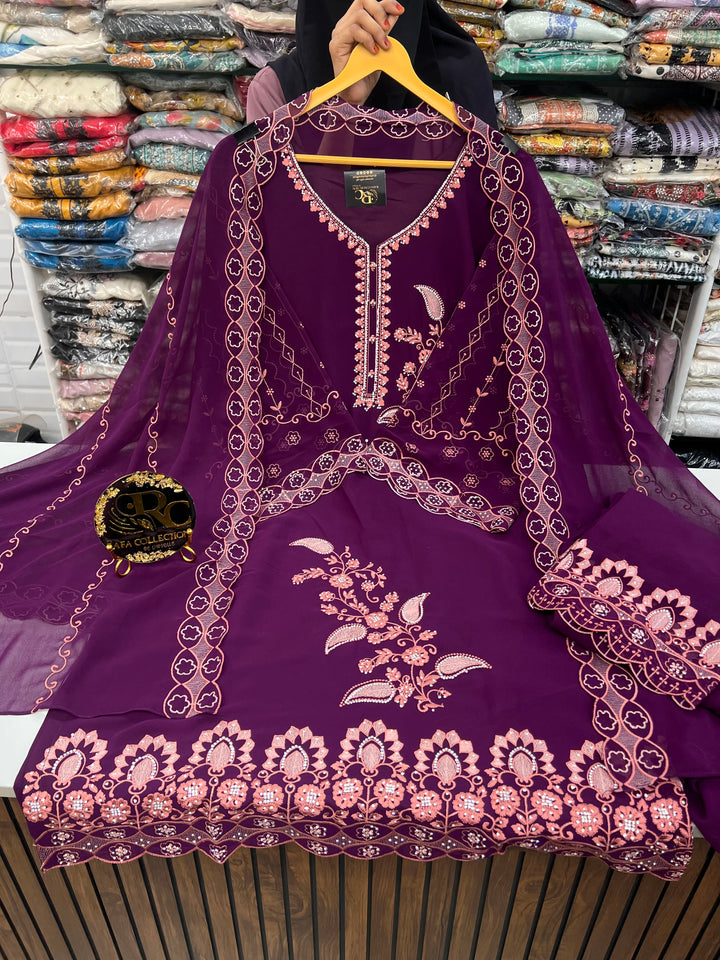 Stone embroidered suits 2781