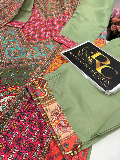 Multi colour kurti pant set 1989