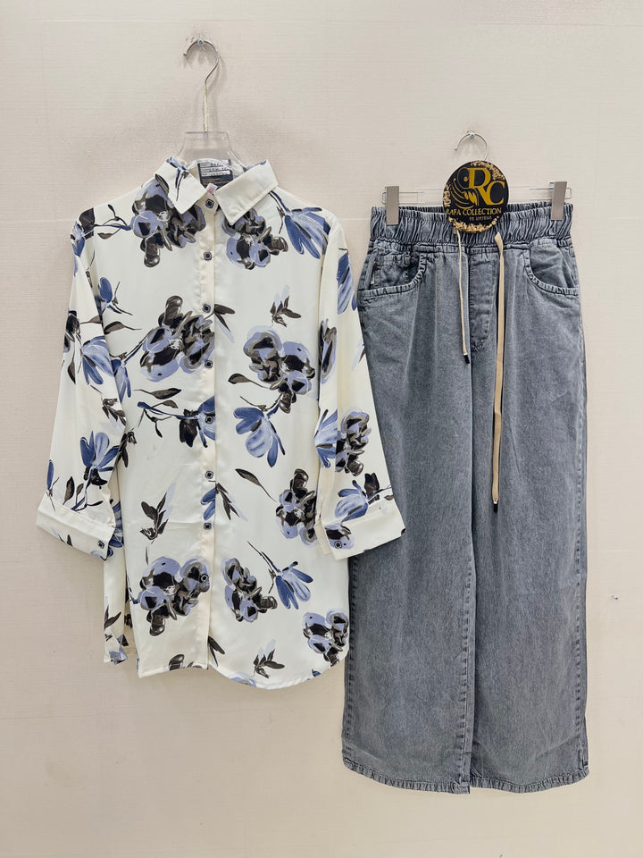 Korean denim cargo Sets