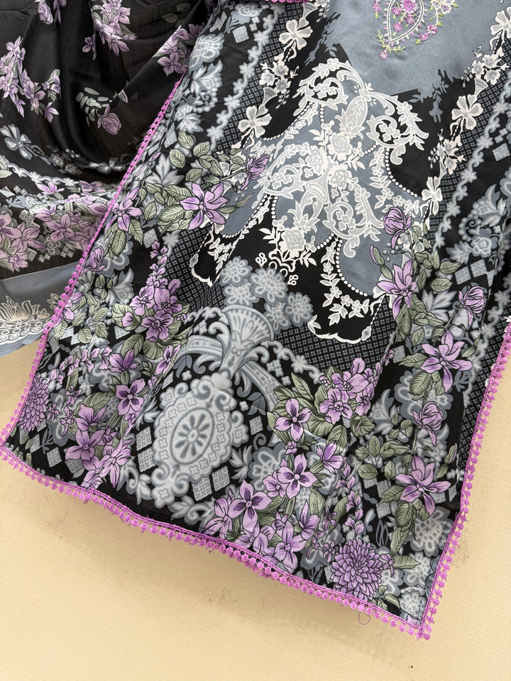 Semi cotton embroidered suits