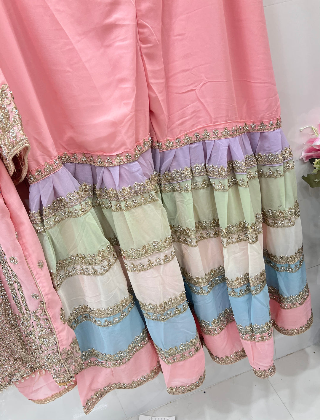 Pakistani tri color Garara suit 2749