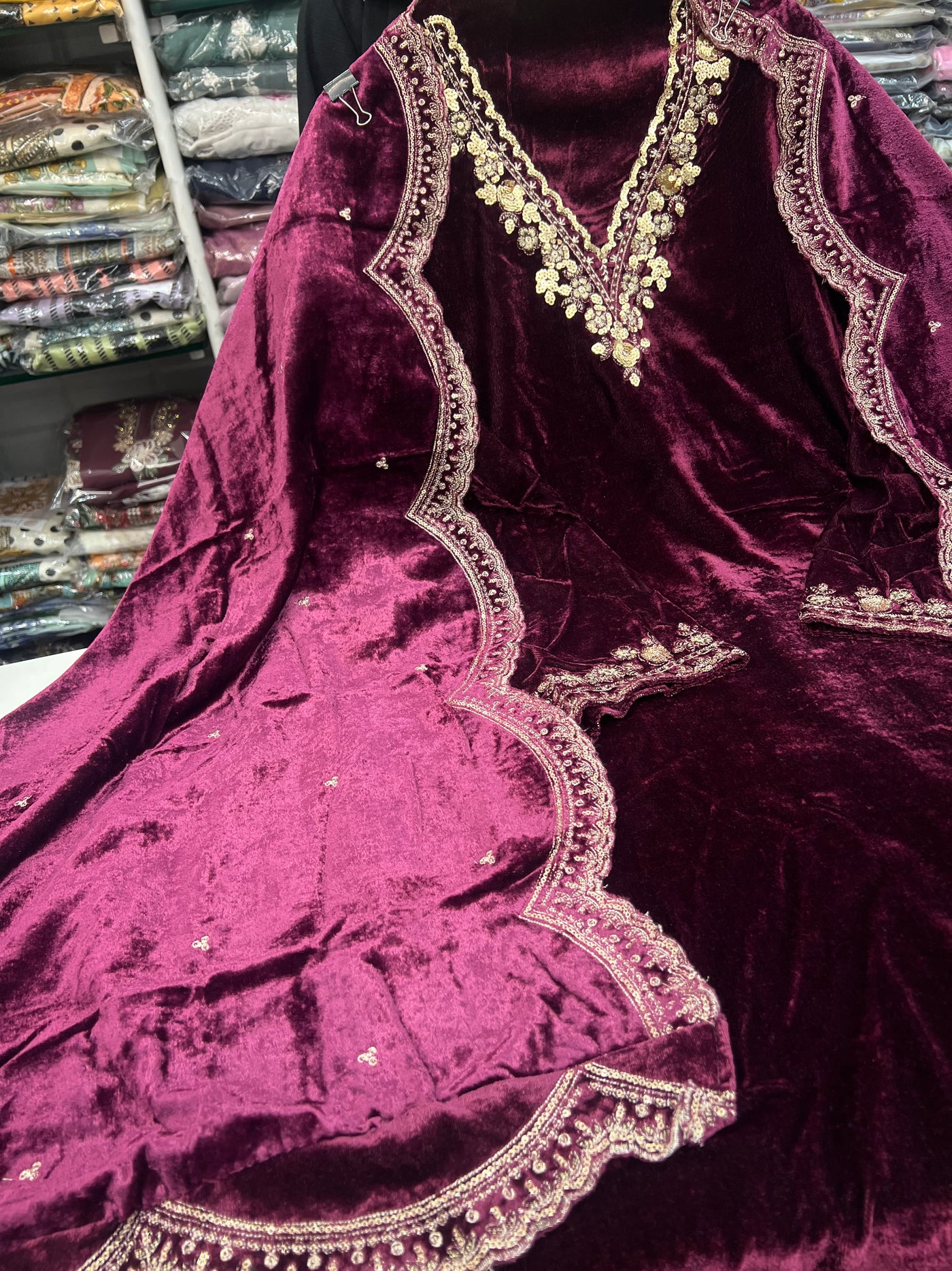 Velvet unstitch suits 2801