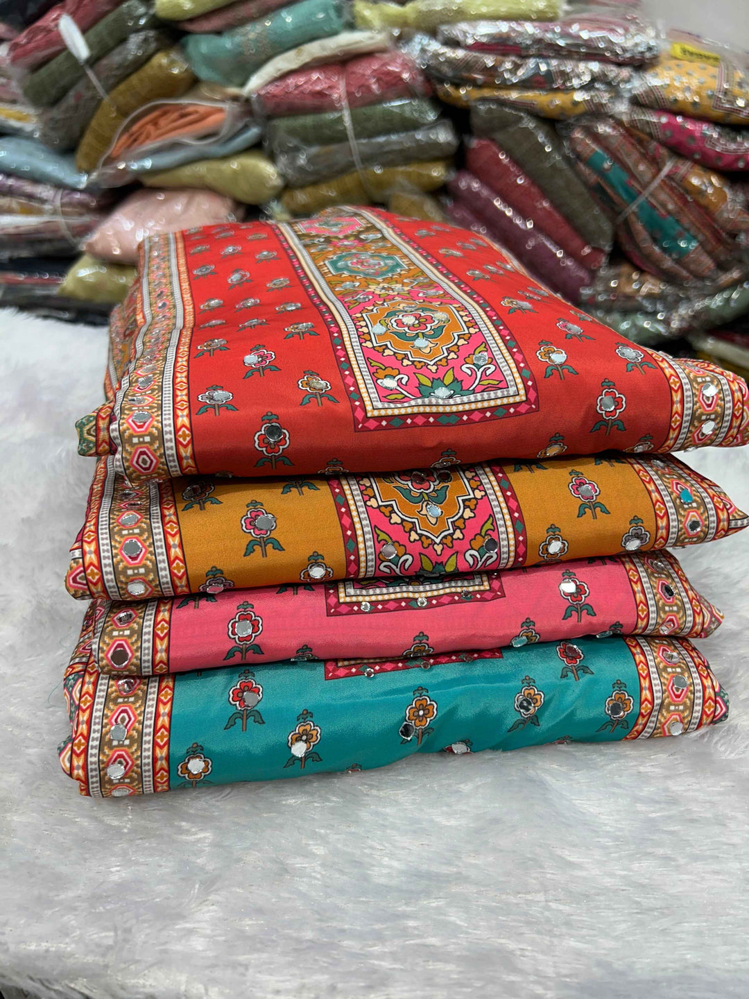 Multi colour mirror Suit 1257