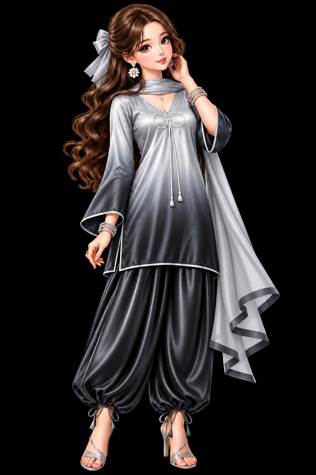 Ombre satin suits