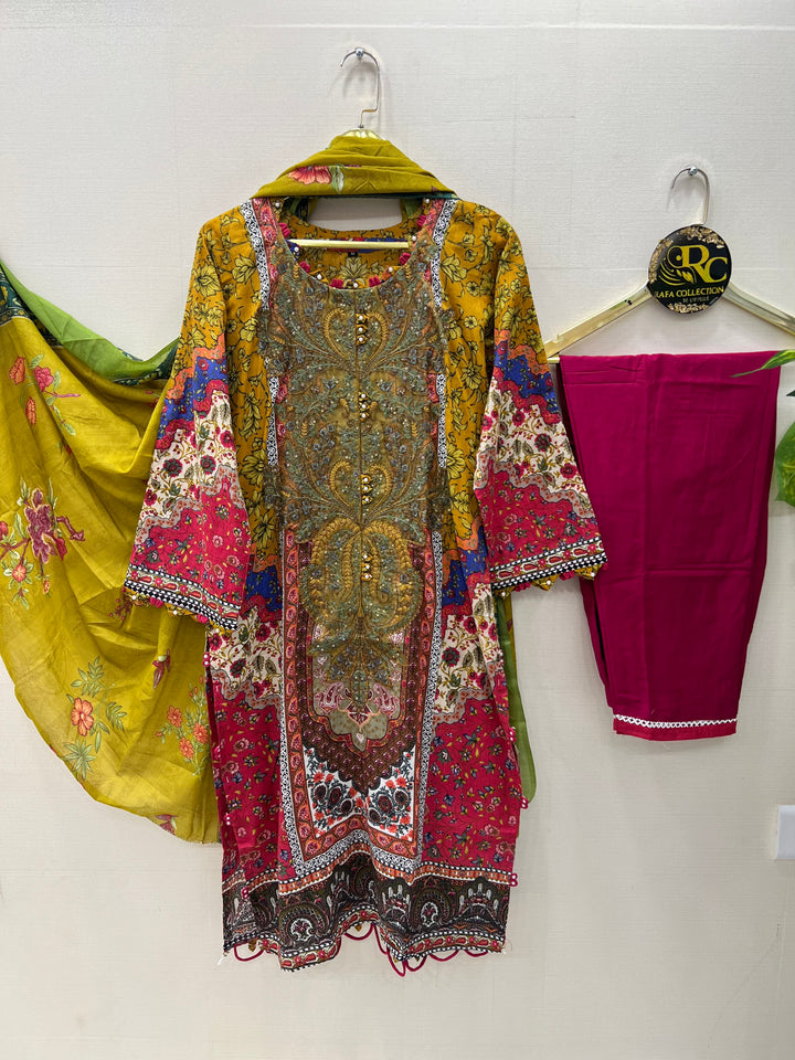 Cotton patch work suits for women 3006