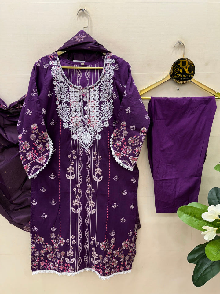 Cotton lakhnawi ready to wear suits