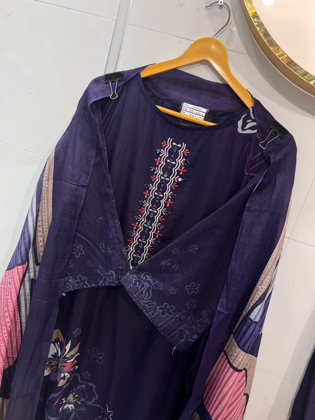 Cotton embroided suits 2612
