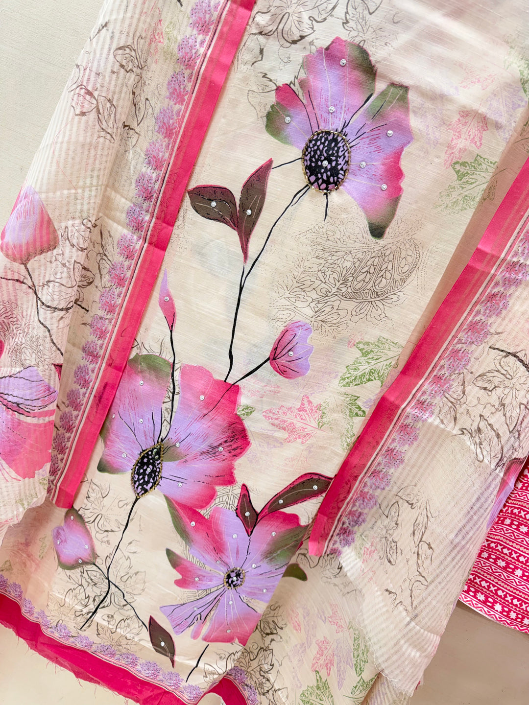 Semi Cotton Unstitched Suits