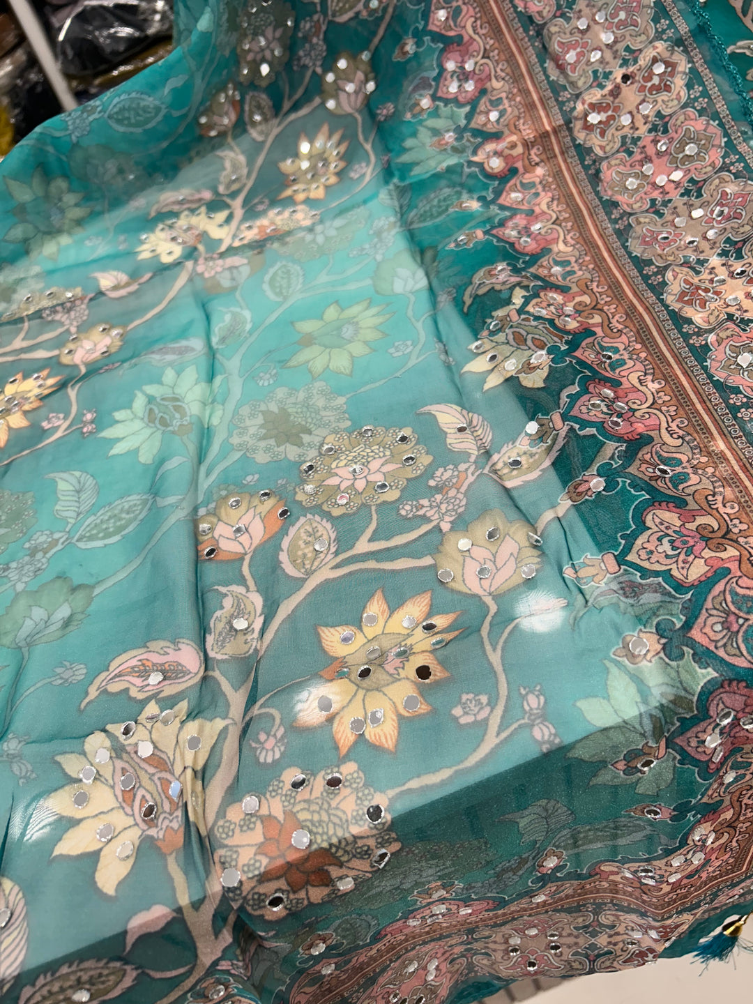 Organza Mirror work suit