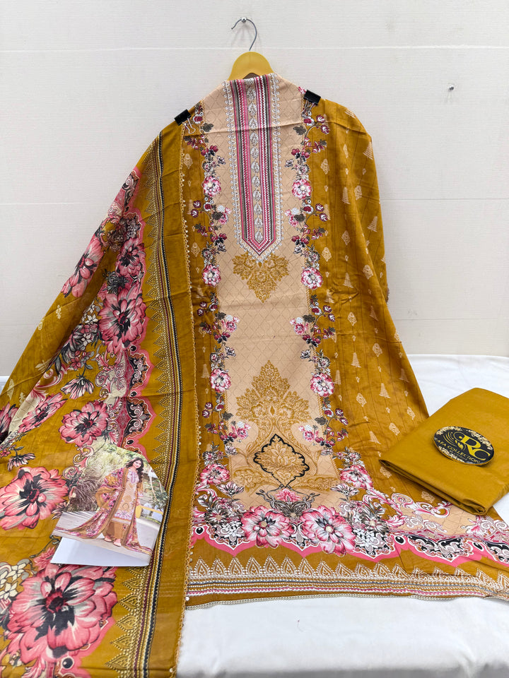 Printed unstitched suits 087