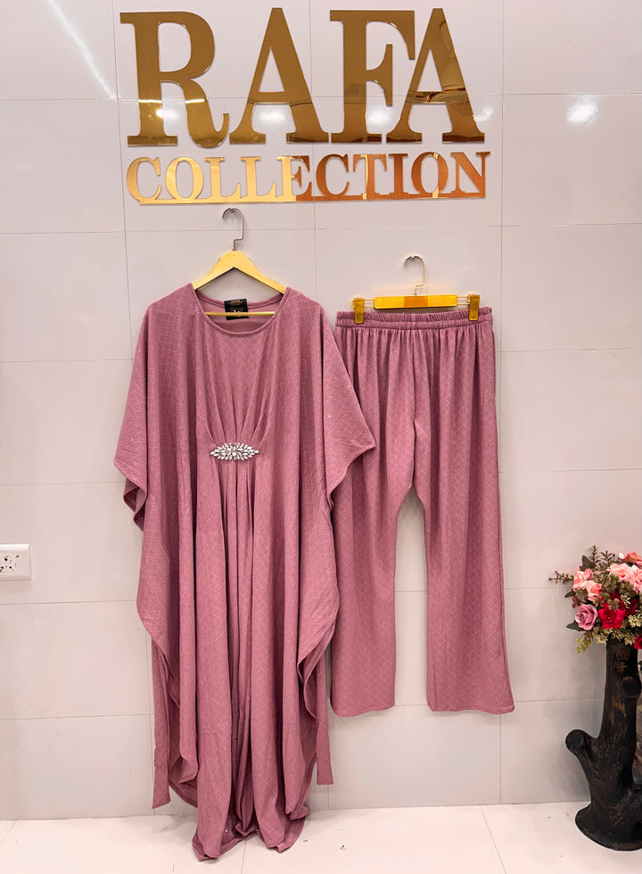 Shimmer lycra kaftan Co-ord sets 3134