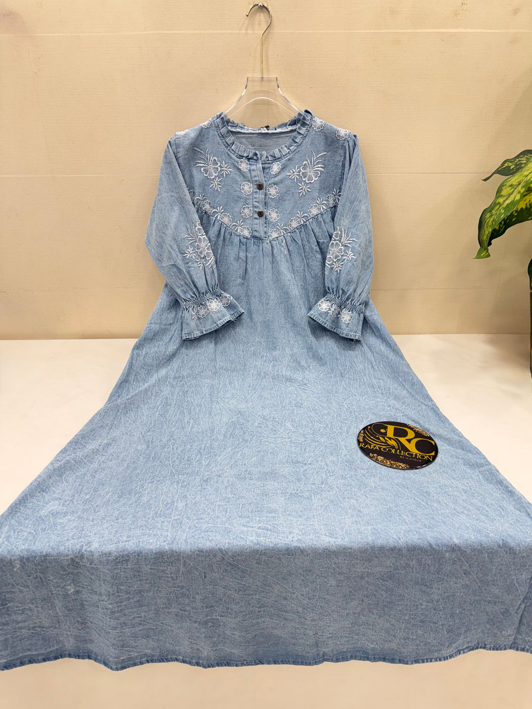 Denim long dress