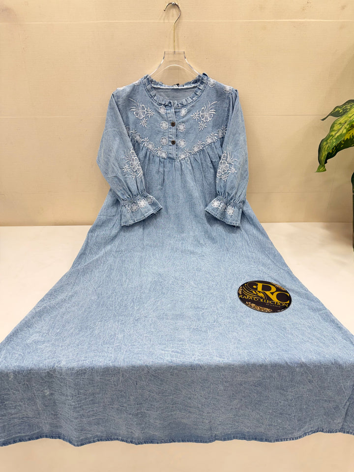 Denim long dress