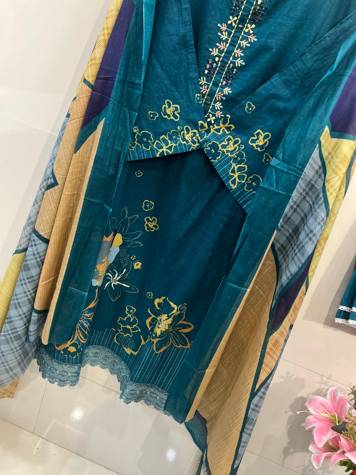 Cotton embroided suits 2612