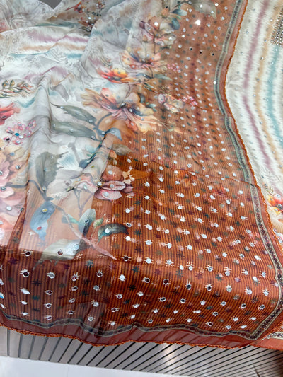 MIRROR WORK ORGANZA SUIT 1714