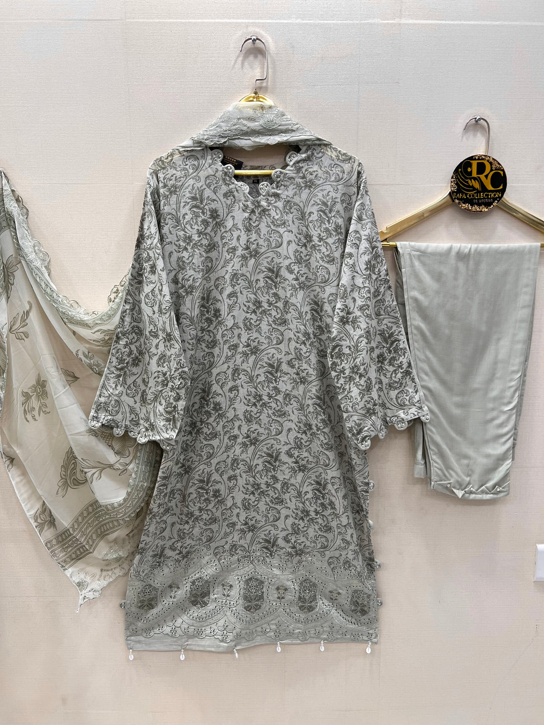Cotton embroided suits