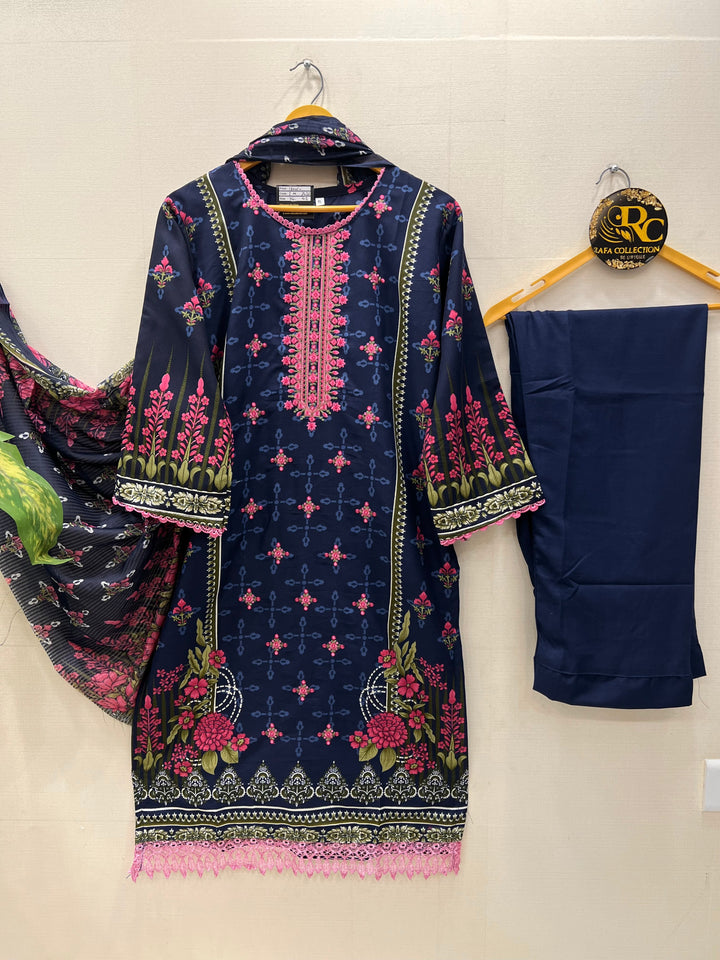Cotton embroidered suits