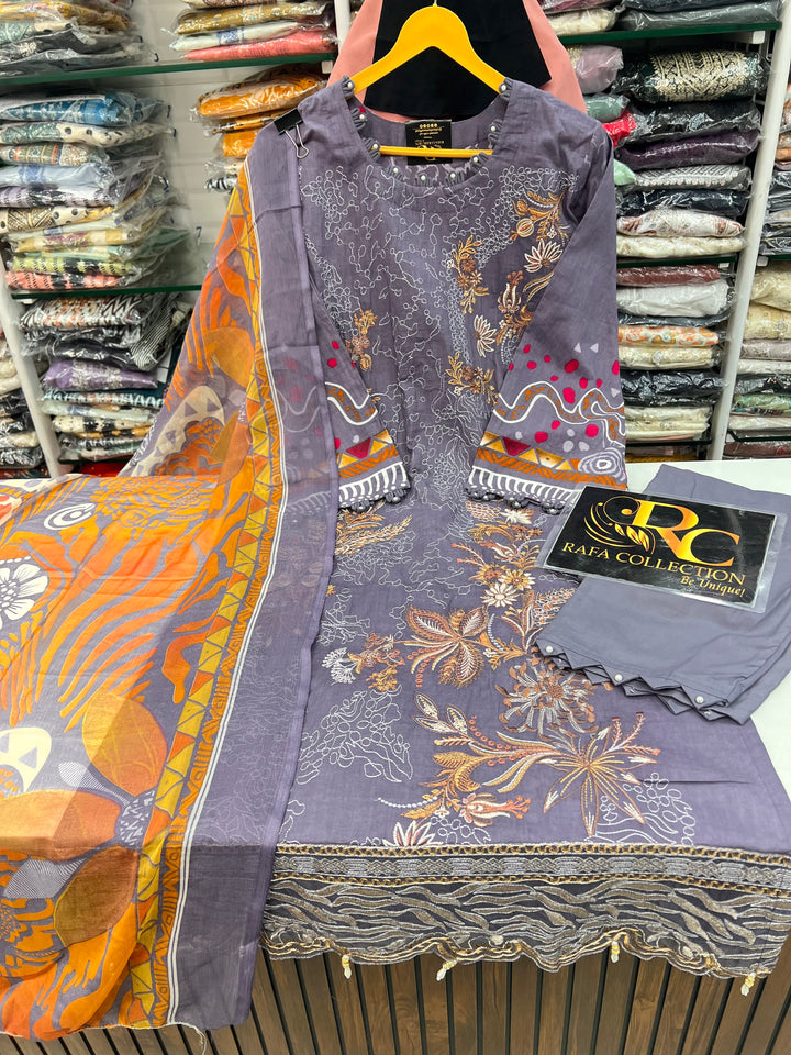 Embroided cotton Suits 2575