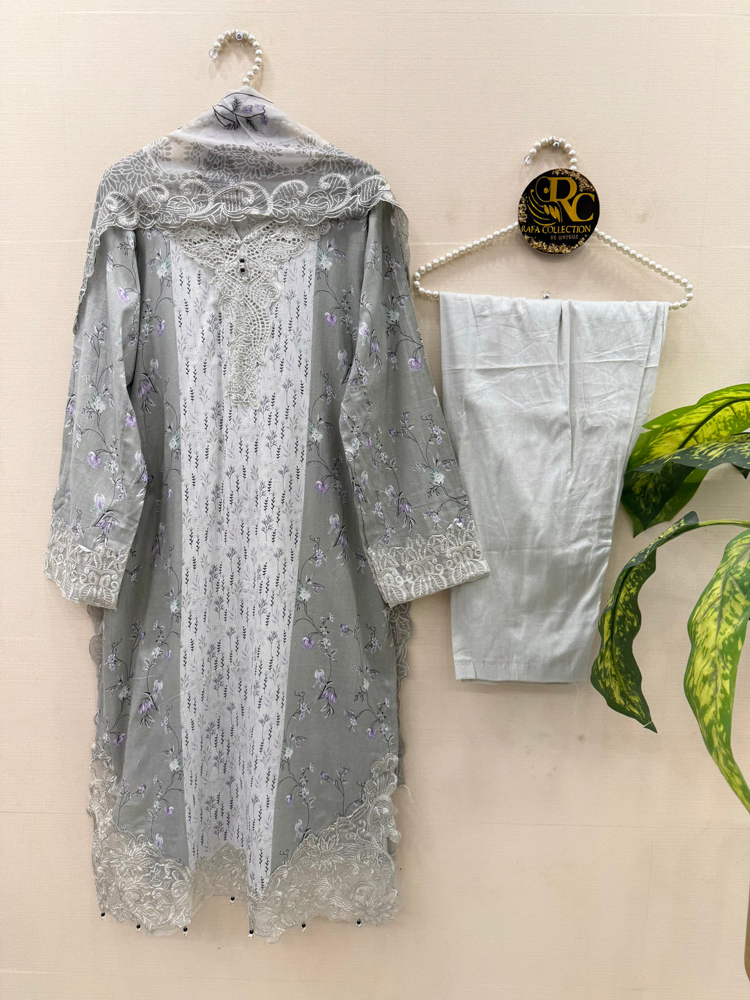 Cotton embroided suits