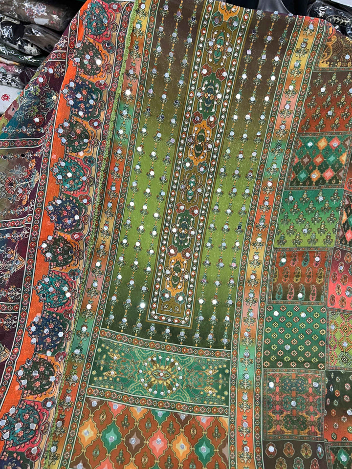 MIRROR WORK UNSTICH SUIT 1368