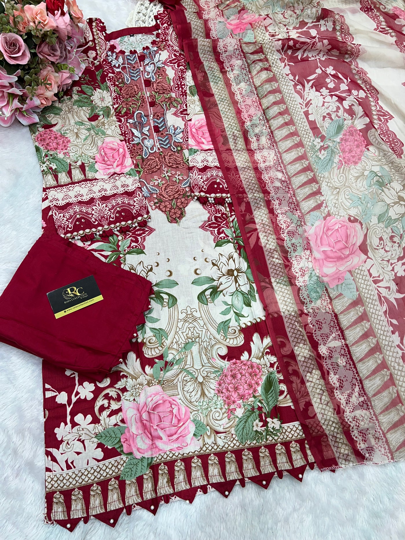 Luxury Pearl Embellished Pakistani Suits 2592