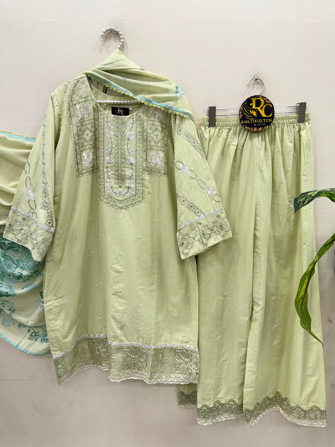 Cotton embroidered suits