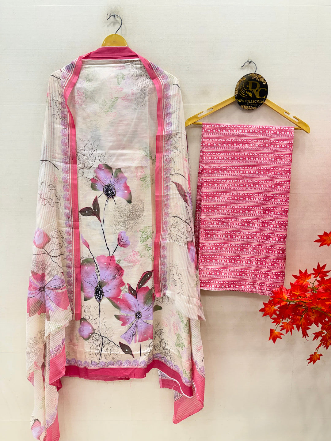 Semi Cotton Unstitched Suits