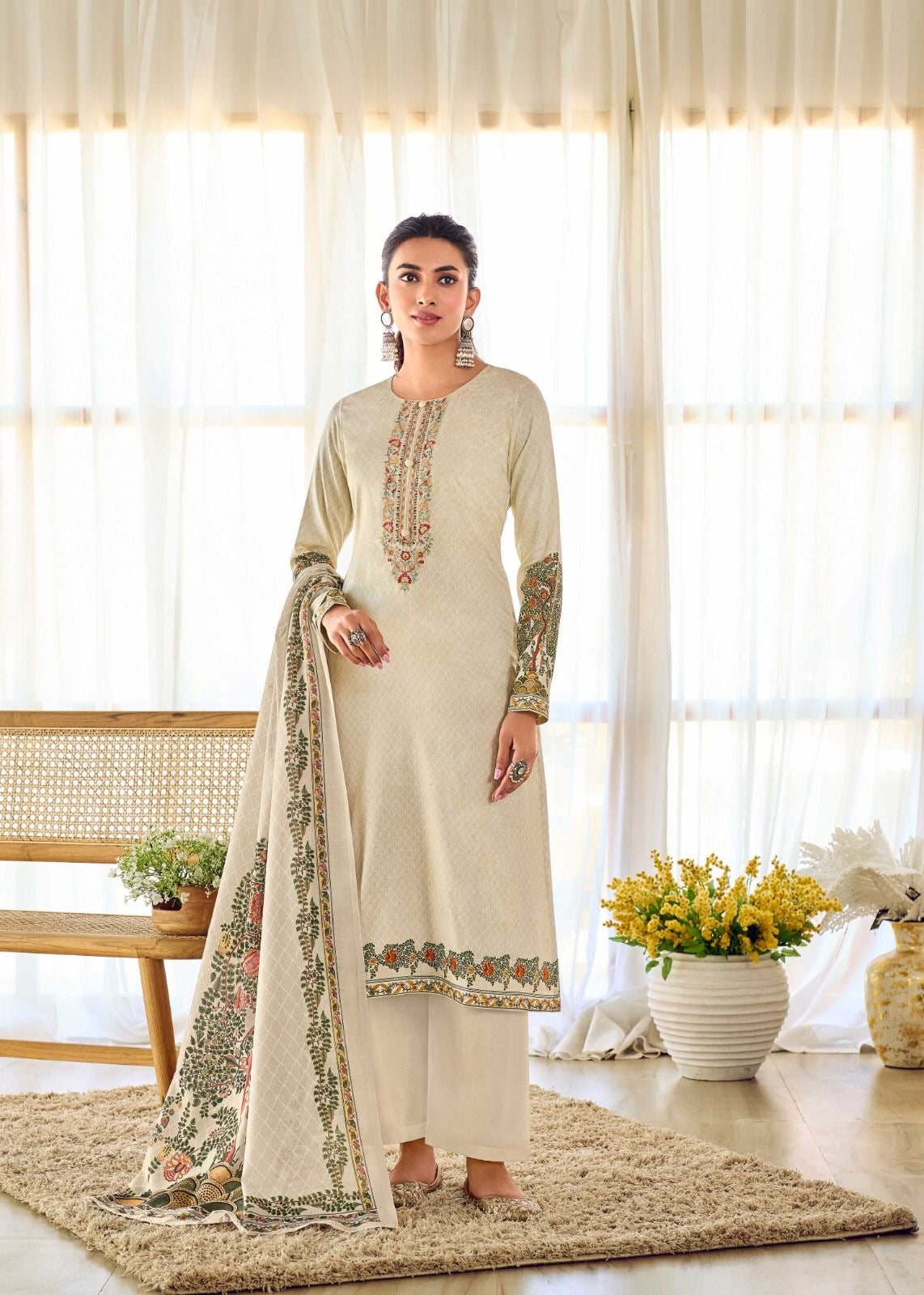 Cotton Unstitched Suit 1579