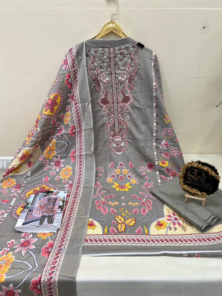 Cotton printed unstitched suits