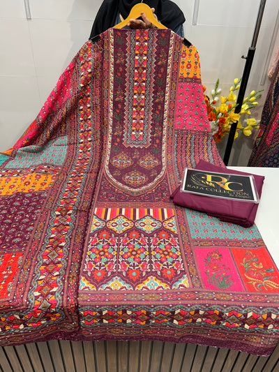 Multi Colour Unstich Suit 322