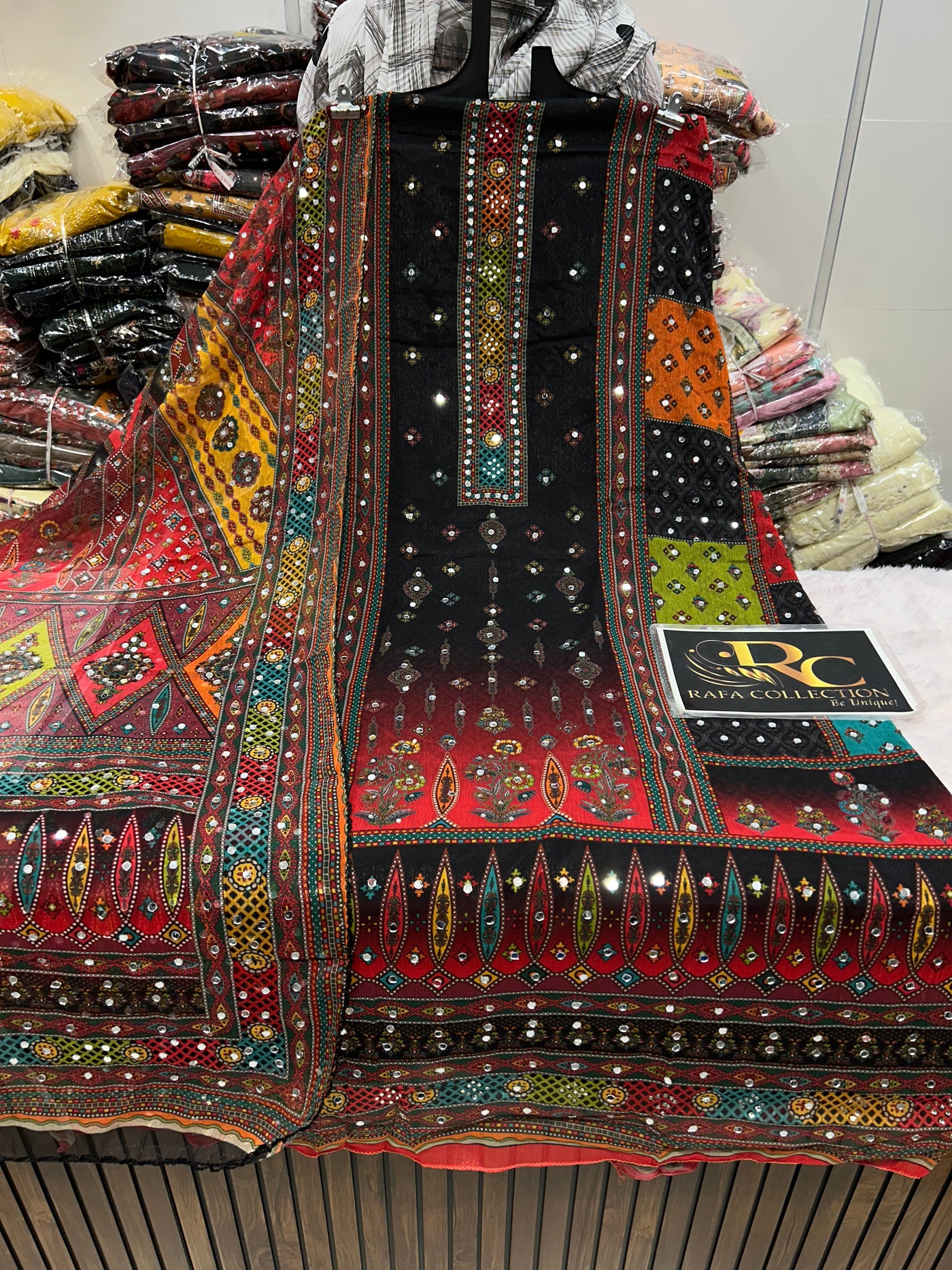 Organza Mirror work suit 1308