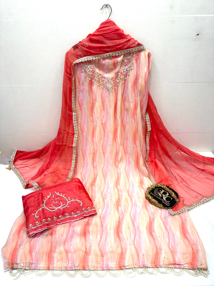 Organza unstitched suits