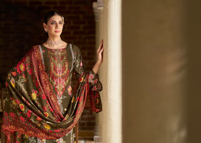 Cotton embroided dupatta collection 1707