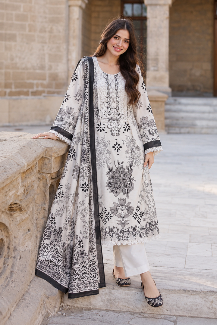 Cotton lakhnawi ready to wear suits
