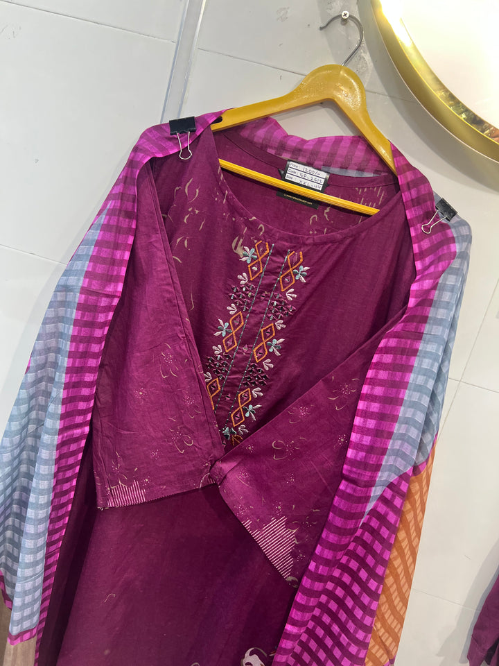 Cotton embroided suits 2612