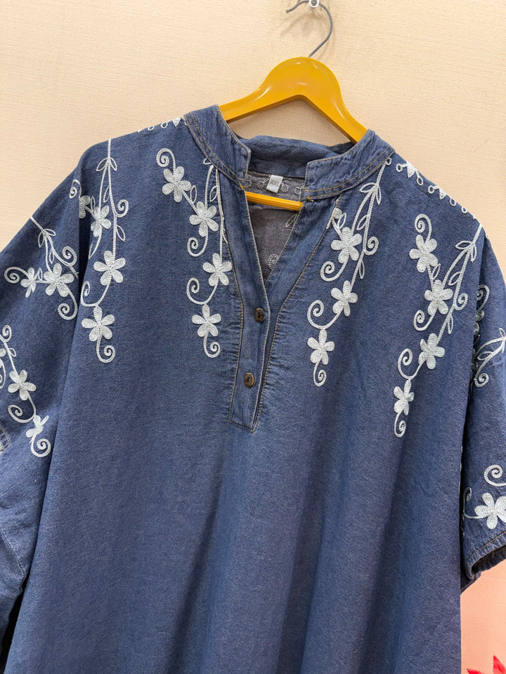 Denim long kaftan