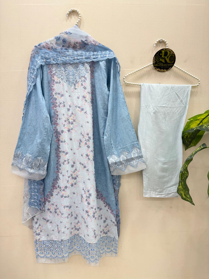 Cotton embroided suits