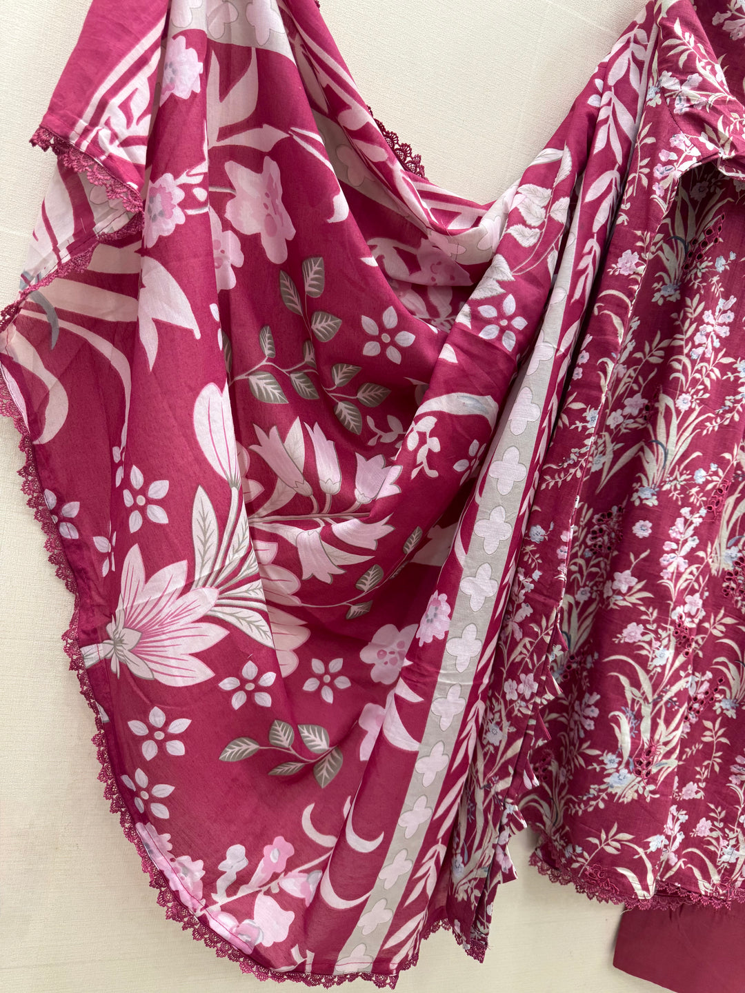 Cotton embroided farshi suits